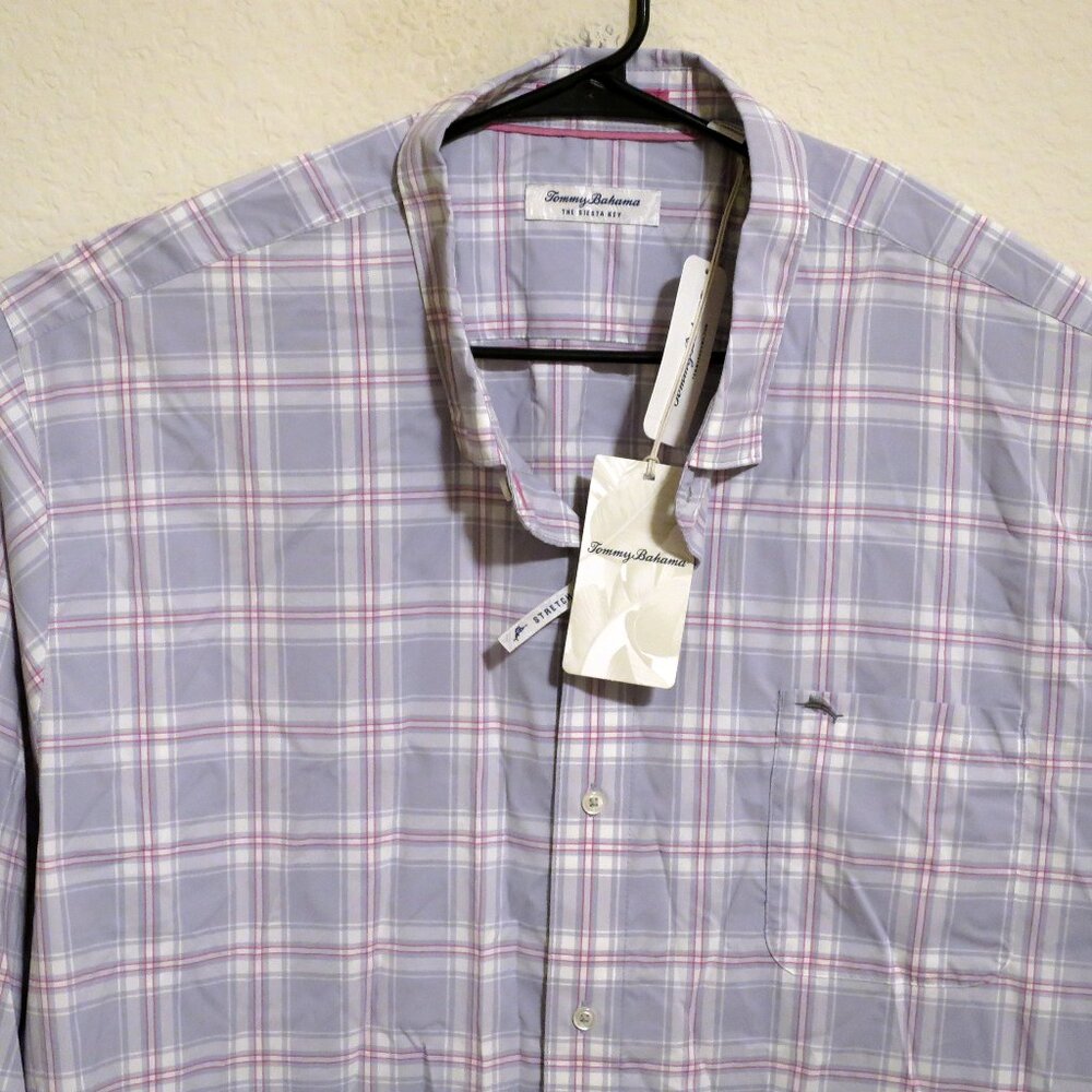 Tommy Bahama Shirt Mens 4XLT New Siesta Key Short Sleeve Button Performance Blue